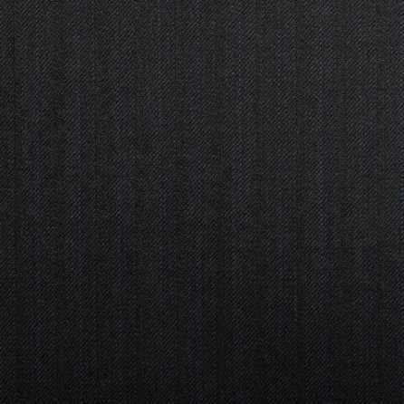 16060 Dark Grey Herringbone With Blue Pindot Stripe Crystal Super 130